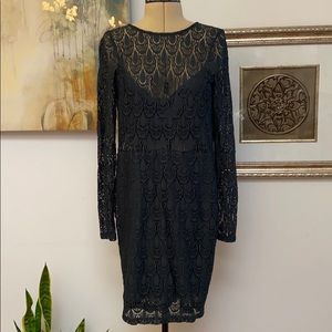 Bebe M, NWOT, Deep Green Long Sleeve Dress